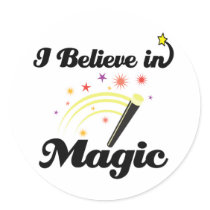 i believe in magic round stickers