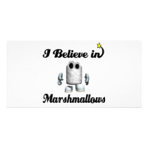 i believe in marshmallows custom photo card