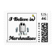 i believe in marshmallows postage stamps