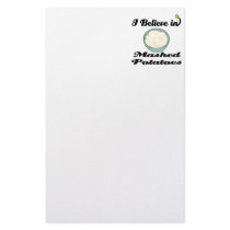 i believe in mashed potatoes customized stationery