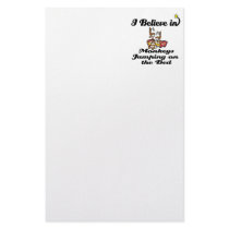 i believe in monkeys jumping on bed stationery paper