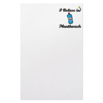 i believe in mouthwash stationery paper