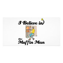 i believe in muffin man customized photo card