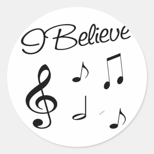 I believe in Music Round Stickers