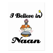 i believe in naan bread postcard