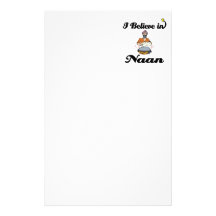 i believe in naan bread stationery design