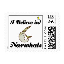 i believe in narwhals stamps