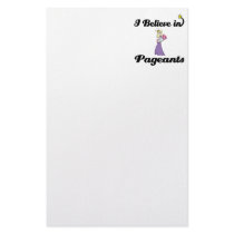 i believe in pageants stationery design