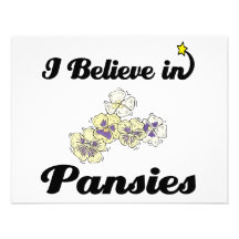 i believe in pansies personalized announcements