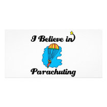 i believe in parachuting photo greeting card