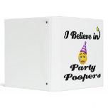 i believe in party poopers vinyl binders
