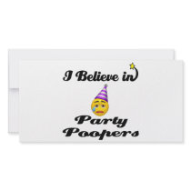 i believe in party poopers customized photo card