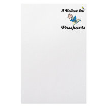 i believe in passports personalized stationery
