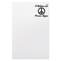 i believe in peace signs personalized stationery