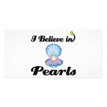 i believe in pearls personalized photo card