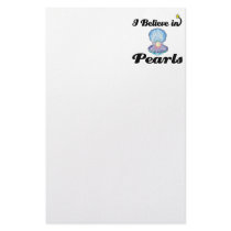 i believe in pearls stationery
