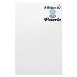 i believe in pearls stationery