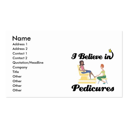i believe in pedicures business card