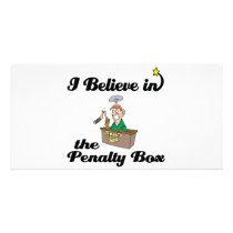 i believe in penalty box personalized photo card