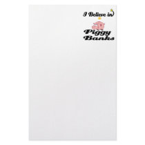 i believe in piggy banks stationery paper