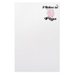 i believe in pigs stationery design