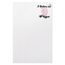 i believe in pigs stationery design