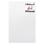 i believe in pinball personalized stationery
