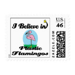 i believe in plastic flamingos postage