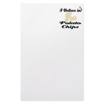 i believe in potato chips stationery design