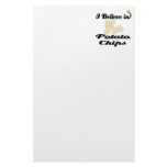 i believe in potato chips stationery design