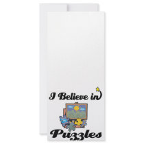 i believe in puzzles personalized rack card