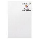 i believe in running with scissors girl customized stationery