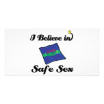 i believe in safe sex photo greeting card