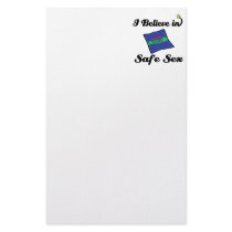 i believe in safe sex stationery design