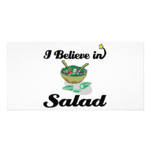 i believe in salad photo card