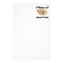 i believe in sand crabs stationery design