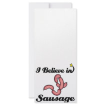i believe in sausage personalized rack card