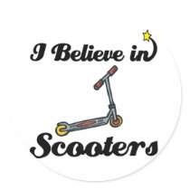 i believe in scooters round stickers