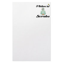 i believe in scrubs customized stationery