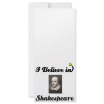 i believe in shakespeare personalized rack card