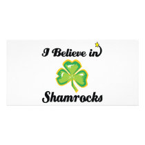 i believe in shamrocks customized photo card