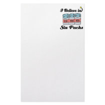 i believe in six packs custom stationery