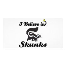 i believe in skunks personalized photo card