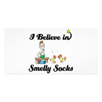 i believe in smelly socks customized photo card
