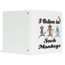 i believe in sock monkeys vinyl binder