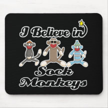 i believe in sock monkeys mouse pads