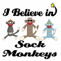 i believe in sock monkeys photo sculpture