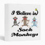 i believe in sock monkeys vinyl binder