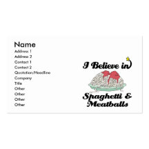i believe in spaghetti and meatballs business card template