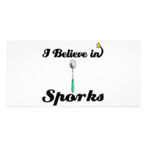 i believe in sporks custom photo card
